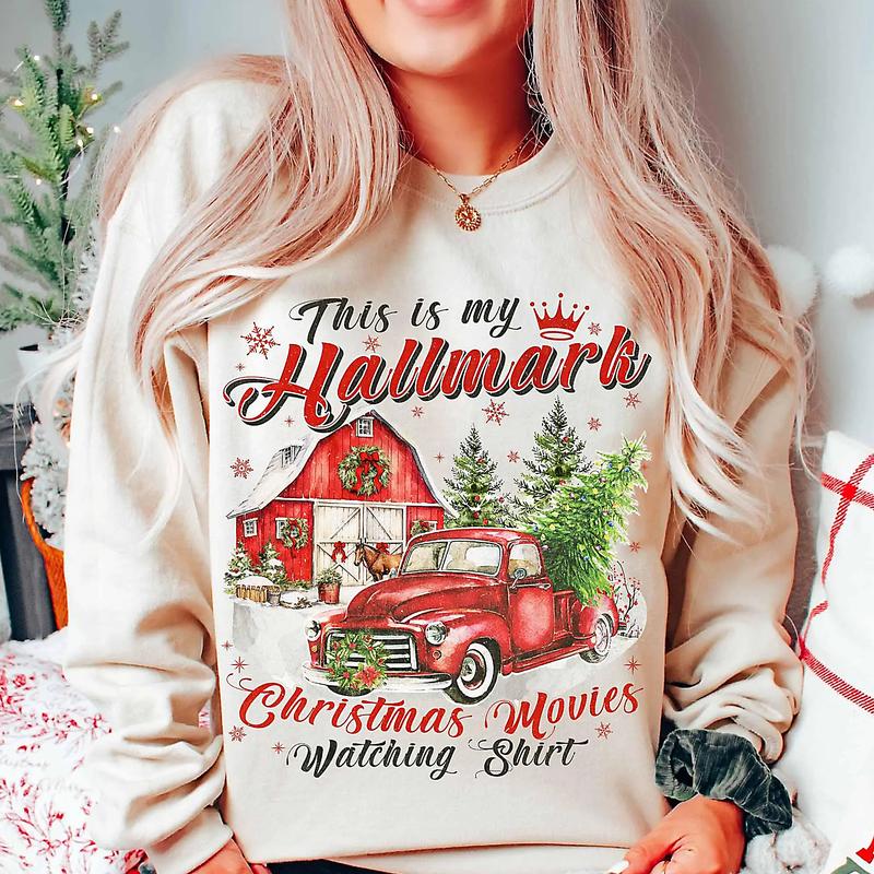 TikTok Shop My Hallmark Movie Watching Sweatshirt Winter Hoodie Unisex Gift Sweatshirt Holiday Sweater