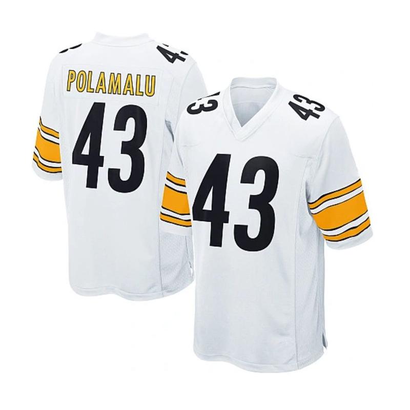 TikTok Shop Full logo Men s Polamalu 43 White Jersey Shirt Sport 3D Shirt Gift for Football Lover Summer Vibes Sport Day Gift For Him