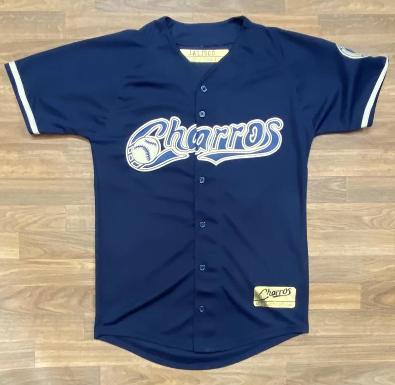 TikTok Shop PLAYERA BEISBOLERA CHARROS DEL JALISCO JERSEY CULIACAN CASACA GRIS AZUL BORDADA Baseball Jersey Gift For Men And Women