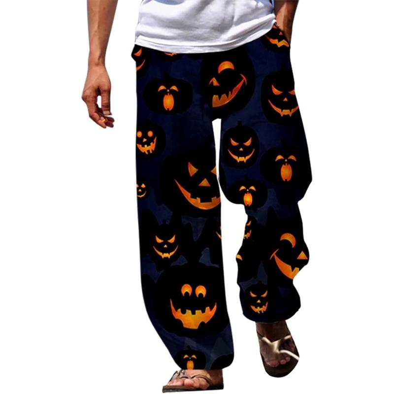 TikTok Shop Mens Lounge Pants Casual Walking Trousers Halloween Pumpkin Horror Characters Pants Pajamas Halloween Movie Pjs halloween pajamas Pants