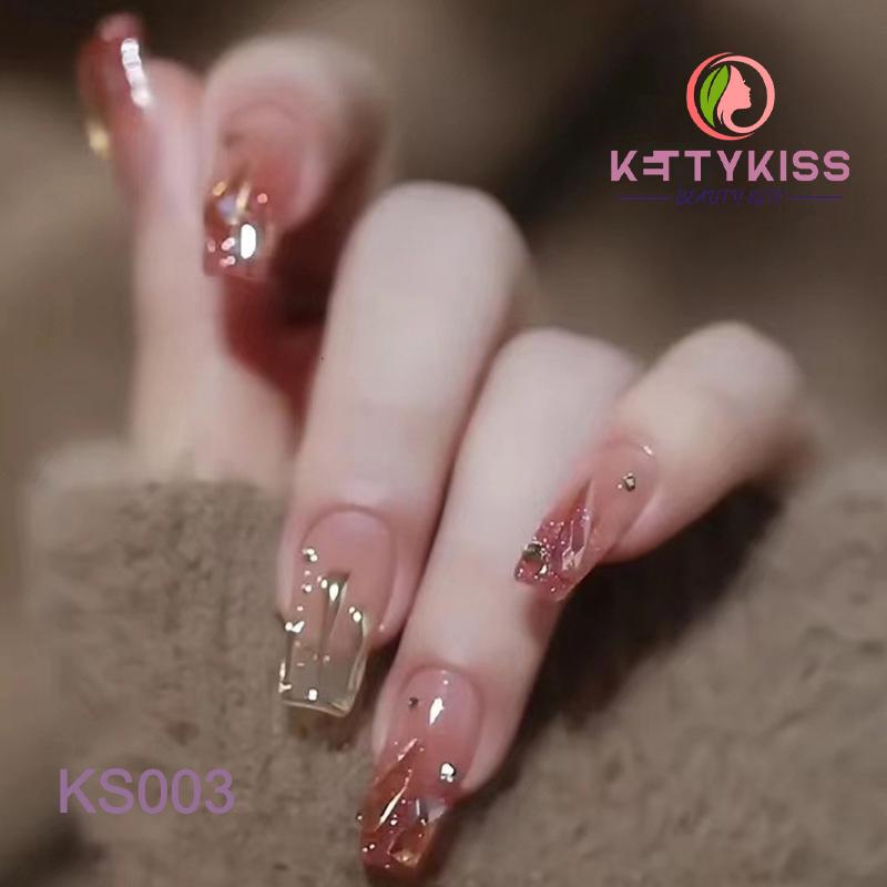 Kettykiss Press On Nails 24 Pcs KS552 Long Coffin Line Pearl Bow –  Kettykiss Nails