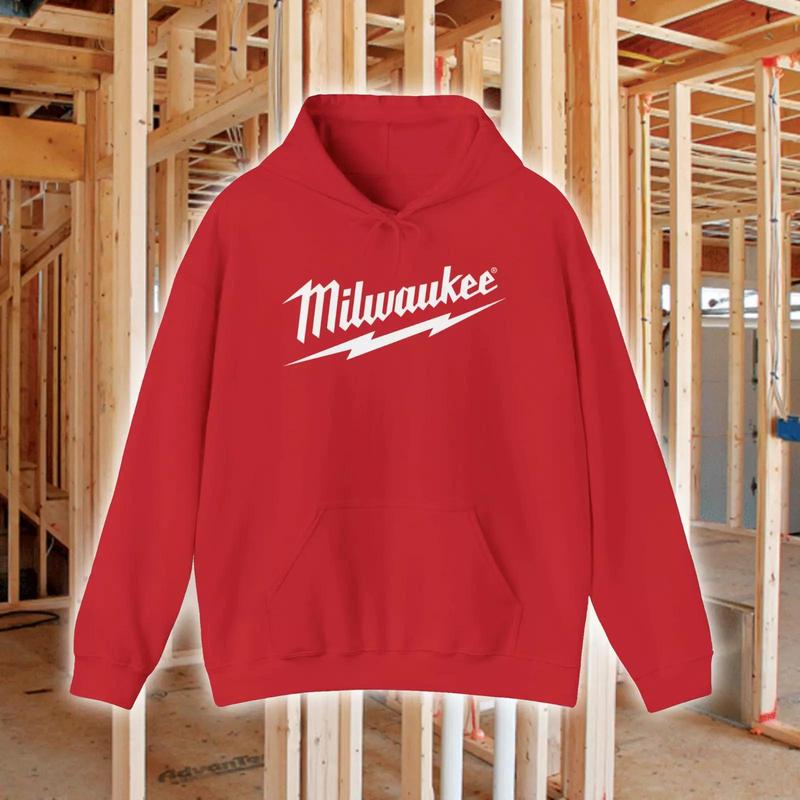 TikTok Shop USA Milwaukee Tool Hoodie Hooded Sweatshirt Red Black