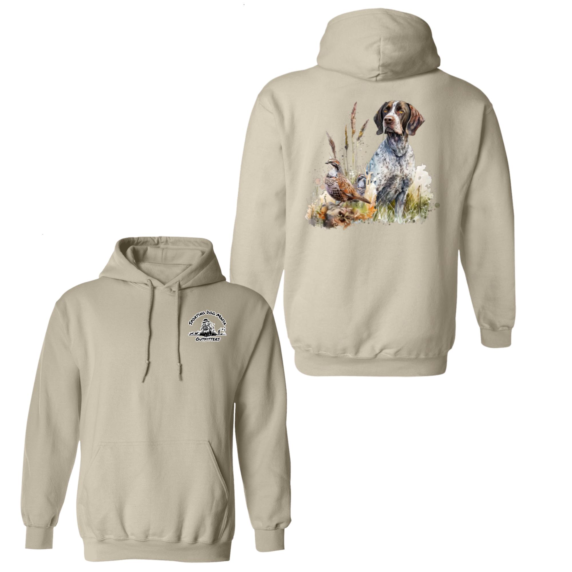Upland German Shorthair Pointer 2 Sided Hoodie, Classic Outdoor Design Perfect for Hunting and Nature Enthusiasts Ideal for Casual Wear Comfortable and Durable Hoodie for Men Hoodie Menswear Sweaters Tops Underwear