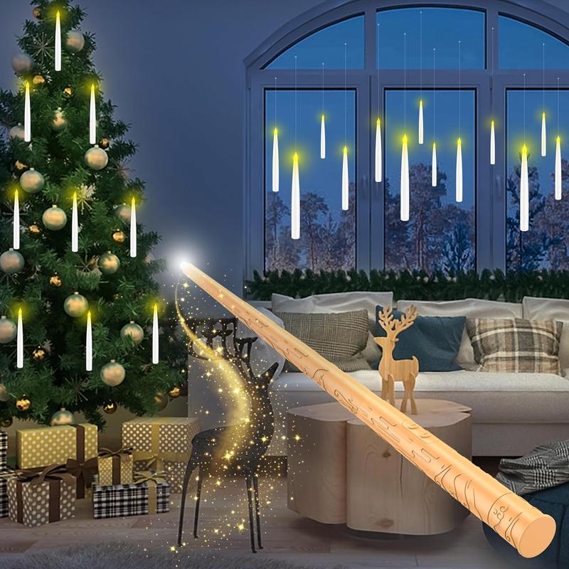 20 Pack Christmas Decorations Magic Wand Remote Control,Flameless LED  Floating C