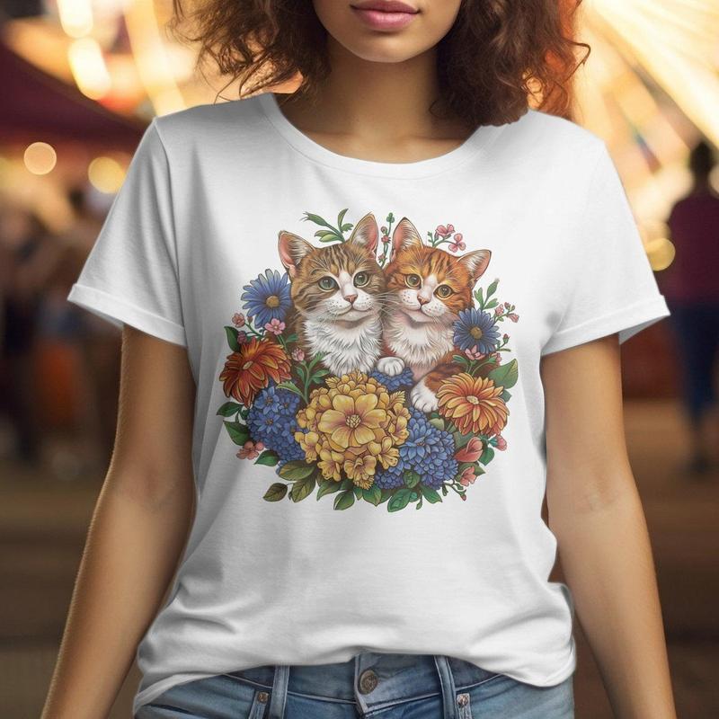Mother Of Cats Floral Tshirt - Funny Cat Lover Tee Shirt Mother Of Cats Floral Tshirt - Funny Cat Lover Tee Shirt