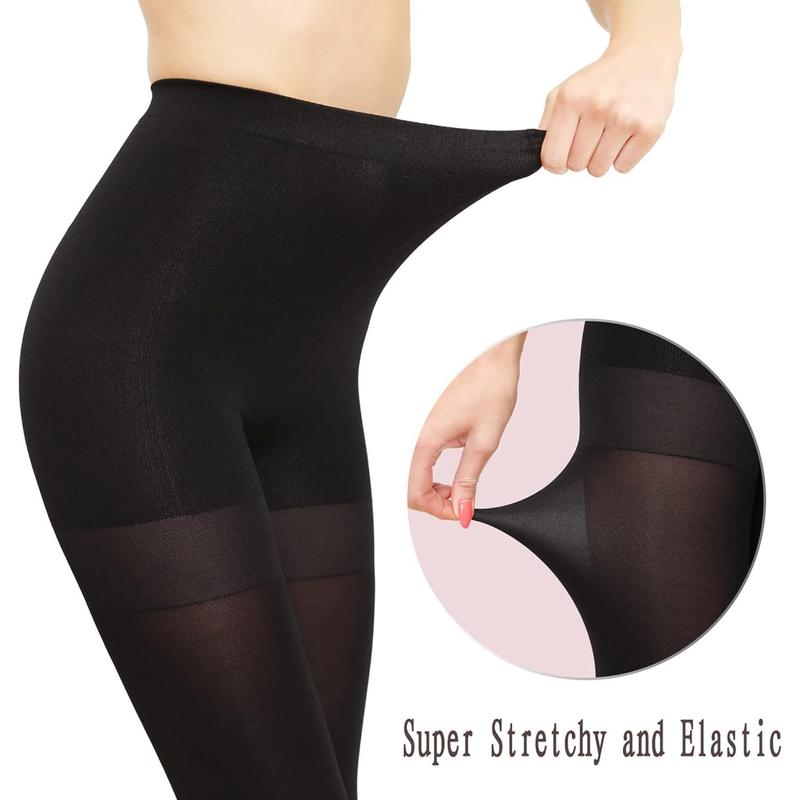 TikTok Shop Womens Opaque Slimming Tights h Waist Tummy Pantyhose with Control Top