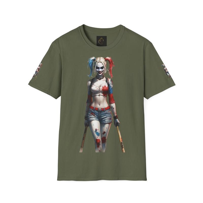 TikTok Shop Vintage Retro Harley Quinn Art T Shirt Unisex Softstyle Gift Idea for Men Women DC Motif