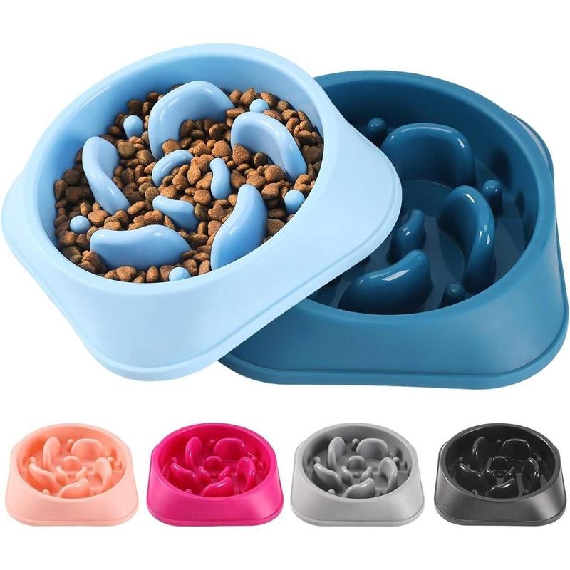 TikTok Shop Slow Feeder Dog Bowls 2 count Anti Choking Puzzle Dog Food Bowls Anti Slip Interactive Dog Feeding Bowls Slow Down Eating Bloat Stop Maze Dog Dishes for All Breeds Pets LightBlue and DarkB...