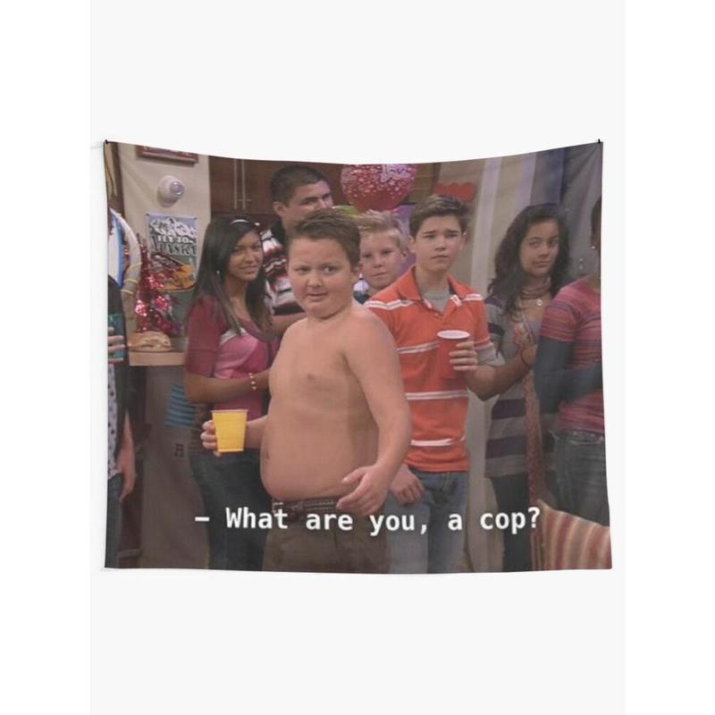 TikTok Shop Gibby What Are You A Cop Wall Tapestry Gibby Tapestries A Cop Backdrop Meme Flag iCarly Wall Hanging