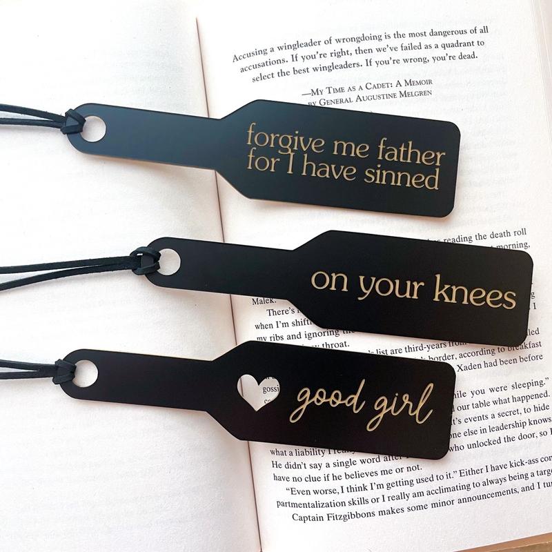 Matte Black and Gold Paddle Bookmark