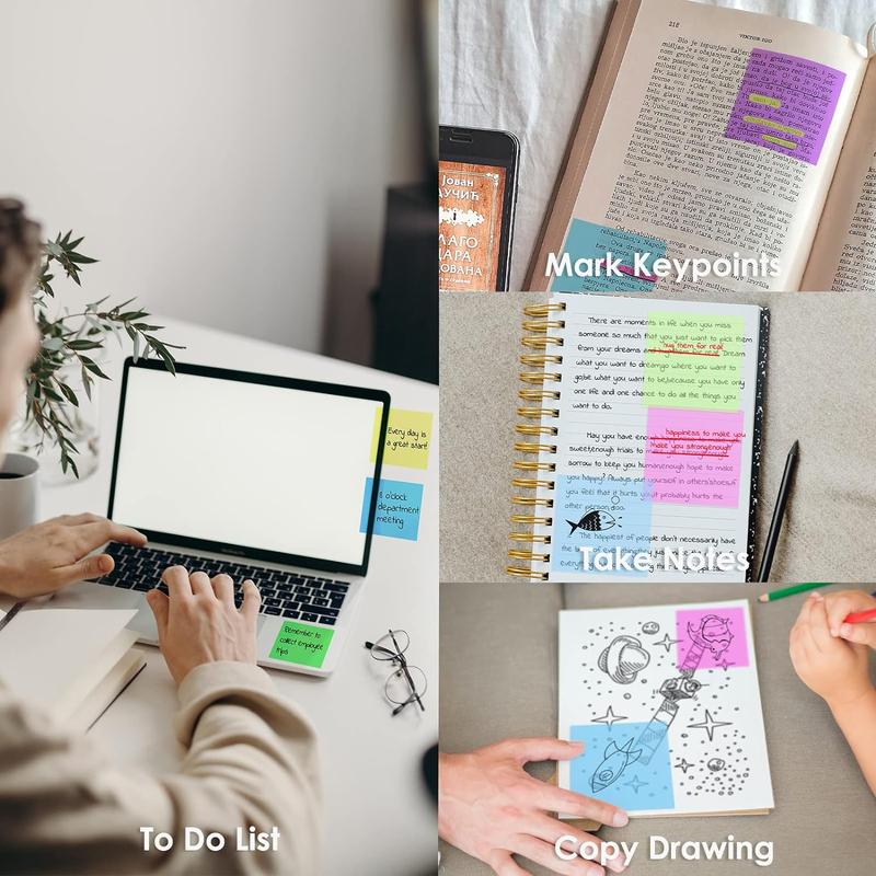 Applicable Size】 This selfadhesive clear sticky memo is 3 x 3 inches