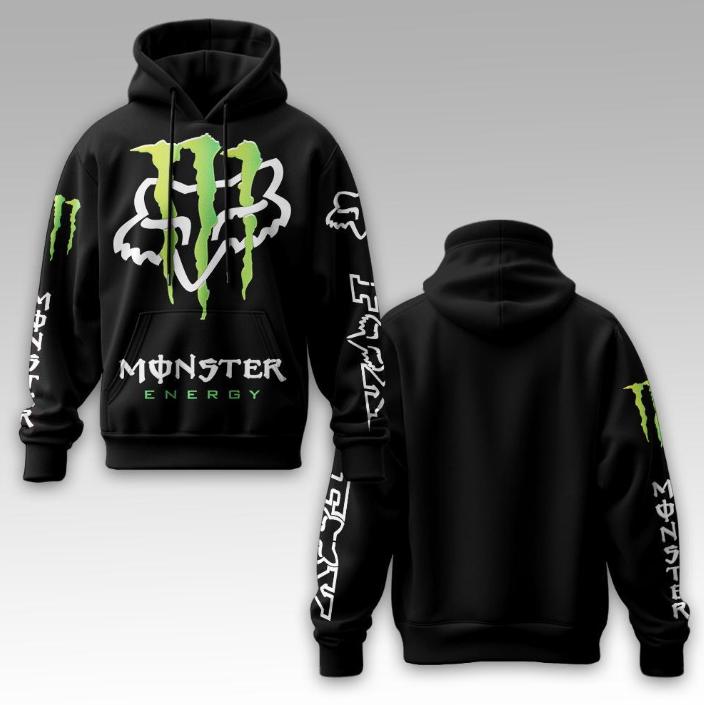 TikTok Shop Monster Energy Fox 3D Hoodie Vintage Unisex Fashion Street Hip Hop Oversized All Printed Hoodie