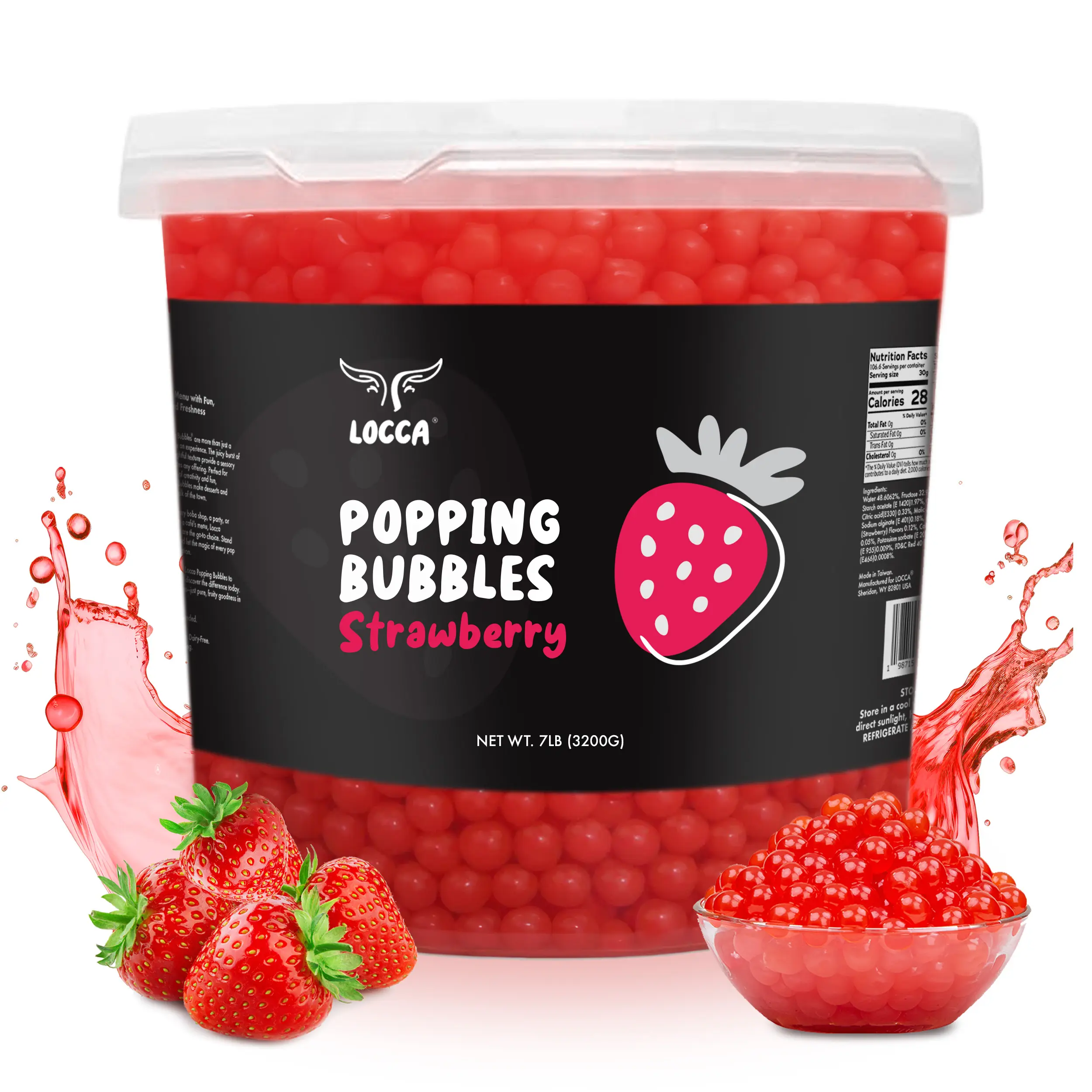 Locca Boba Tea Kit 24 Bubble Teas Premium Peach Oolong Tea, Jasmine