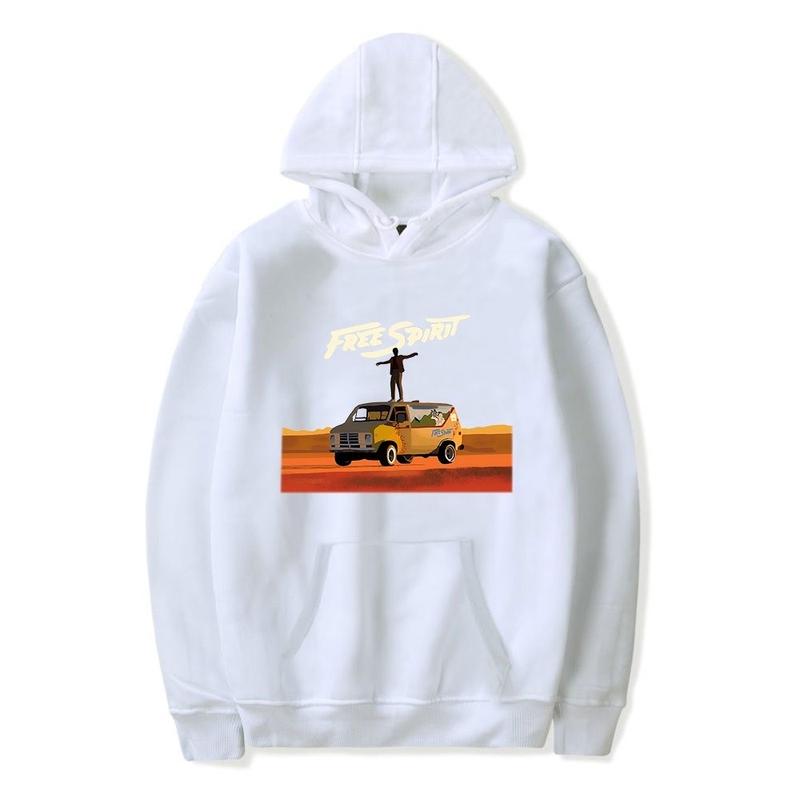 TikTok Shop Khalid Merch Hoodie Classic Print Sweatshirt Hooded Unisex Tracksuit Long Sleeve Hoodie Gift for Fan Free Spirit Pullover