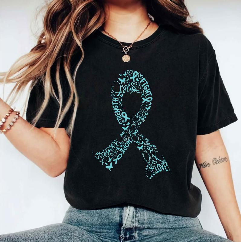 Ovarian Cancer Awareness Ribbon T Shirts Ovarian Cancer Awareness Ribbon T Shirts
