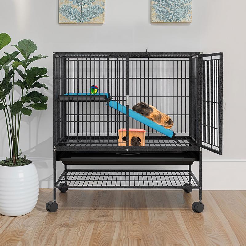 TikTok Shop YITAHOME Metal 2 4 Tiers Small Animal Cages for Adult Rats Ferret Chinchilla Guinea Pig Large Hamster Indoor Critter Nation Cage Single Story