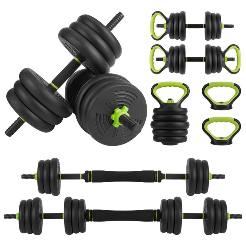 TikTok Shop 4 in 1 Adjustable Dumbbell Set 44LBS Free Weight Set Used as Dumbbell Barbell Kettlebell and Push up Home Gym Fitness Workout Equipment for Men and Women