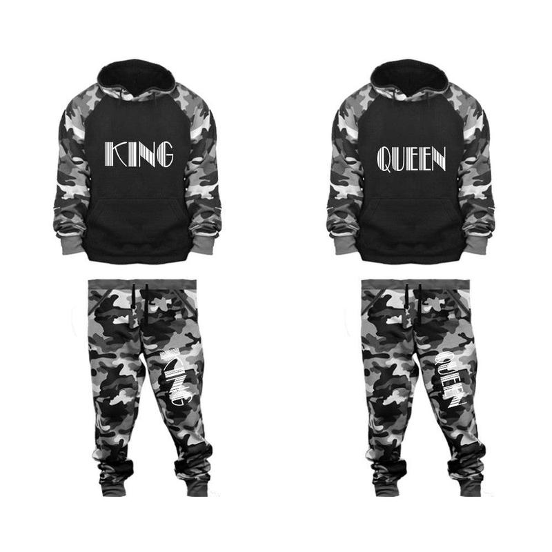 King queen hoodie camouflage best sale