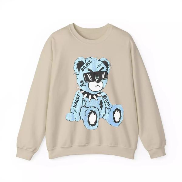 TikTok Shop Stitched Teddy Bear Pullover Sweatshirts Hoodie Fast Ship Graphic shirt Crewneck Cartoon Bear Cute T shirt Womenswear Gift for Christmas Gift for her Gift for boys Clothing Family Gift for...