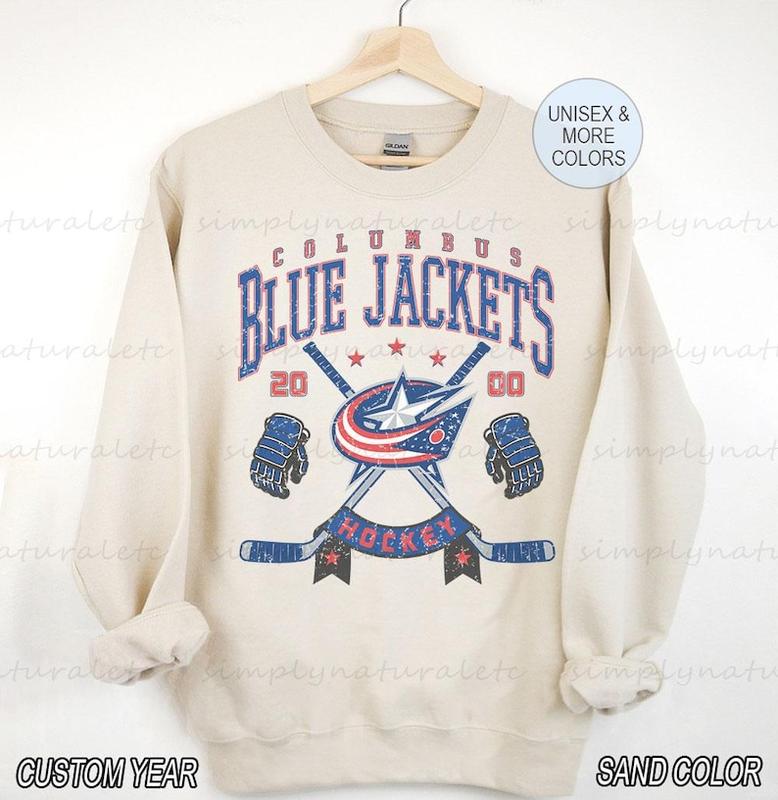 TikTok Shop Columbus Blue Jackets Sweatshirt Crewneck Vintage Blue Jackets shirt Columbus Hockey Fan shirt Hockey Tee Blue Jackets Sweatshirt