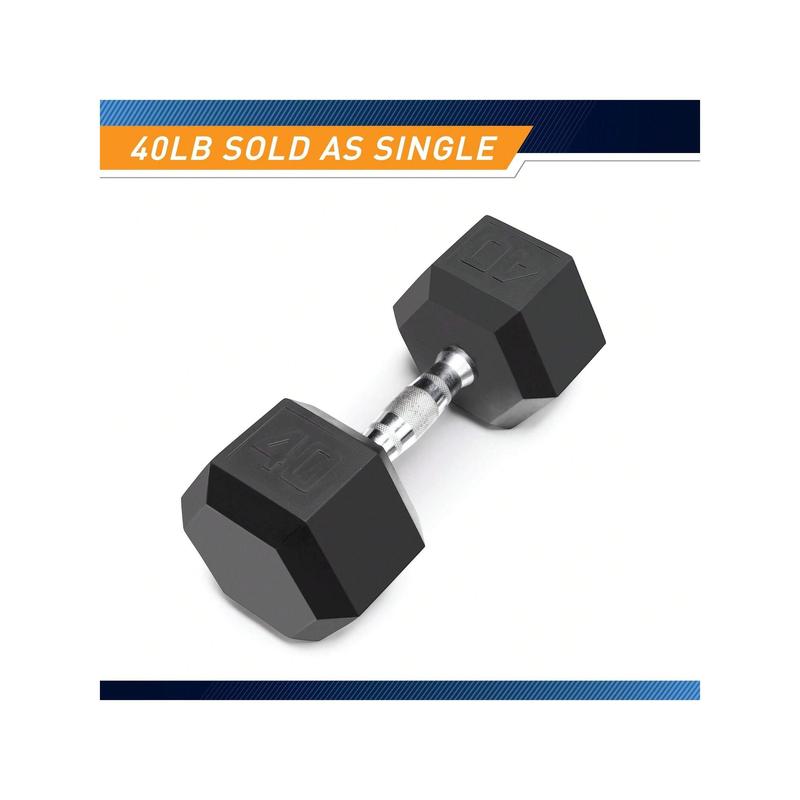 Fitness gear 40 lb rubber hex dumbbell sale