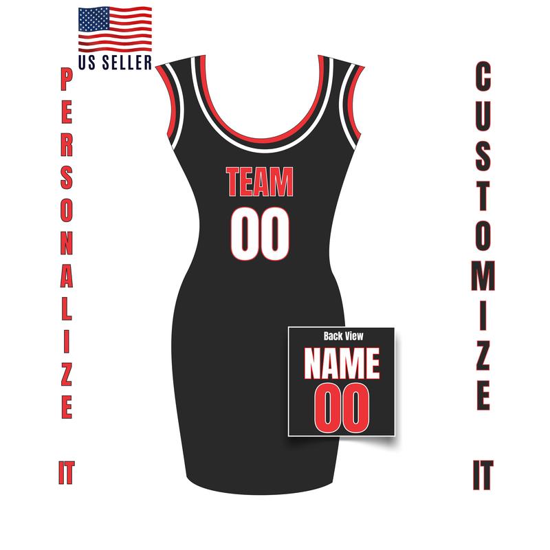 TikTok Shop Custom Name Number Jersey Dress Women Basketball Jersey Dress Ladies Throwback Jersey Dress