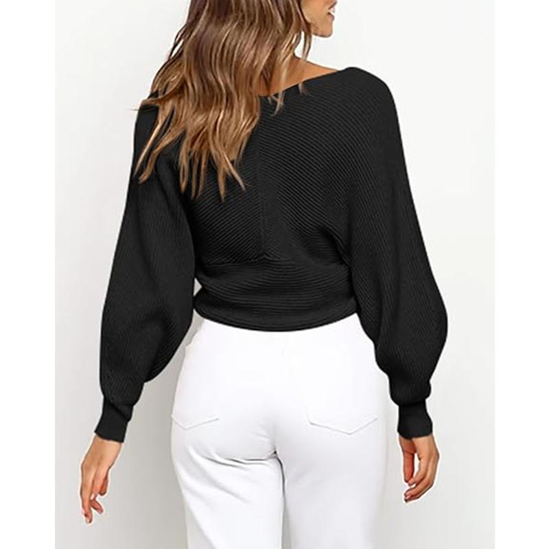 Cross wrap off shoulder solid jumper hotsell