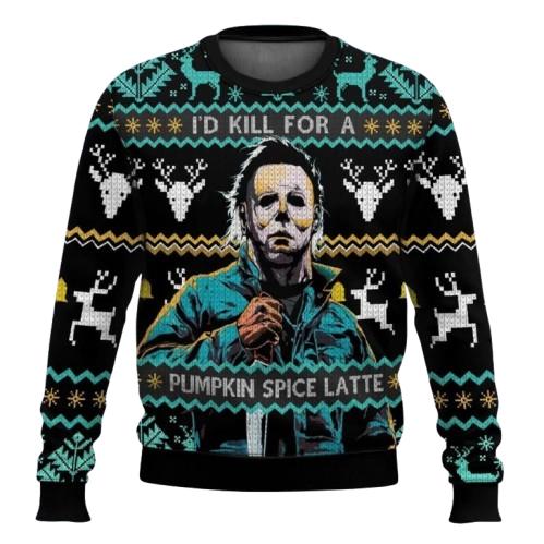 TikTok Shop Michael Myers Christmas Sweater Horror Movie Xmas Sweater Friday The 13th Xmas Sweater Horror Character Sweater Michael Myers Gift