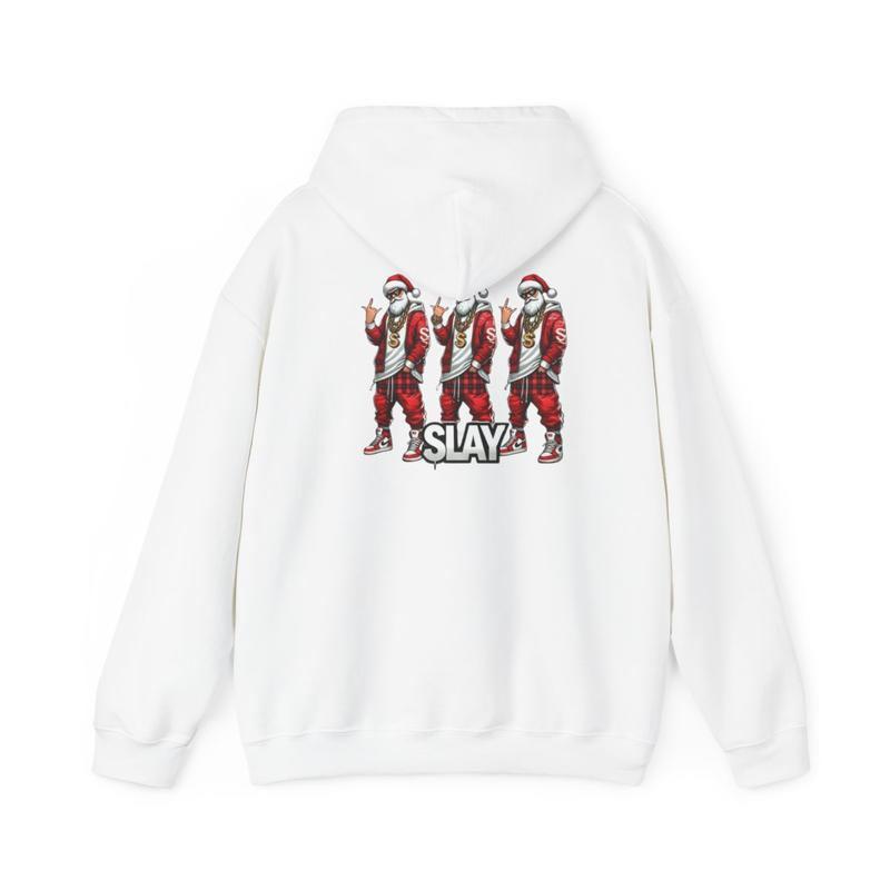 TikTok Shop Hiphop Santa Christmas Hoodie Cool Santa Holiday Sweatshirt Slay Xmas Jumper Festive Claus Pullover Hip Hop Santa Claus Hoodie merry Tops