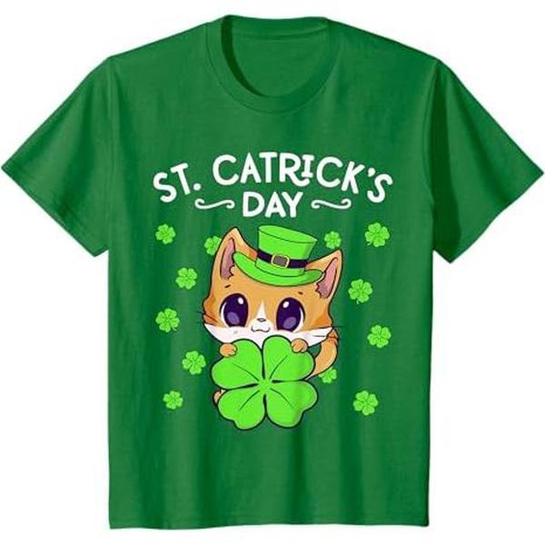 Happy Saint Patrick's Day Shamrock Cat T-Shirt Happy Saint Patrick's Day Shamrock Cat T-Shirt