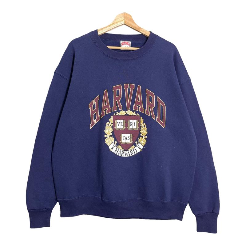 TikTok Shop Pick Vintage 90s University Of Harvard Crewneck Sweatshirt Harvard Sweater Harvard University Big Logo Pullover Sweatshirt Size L