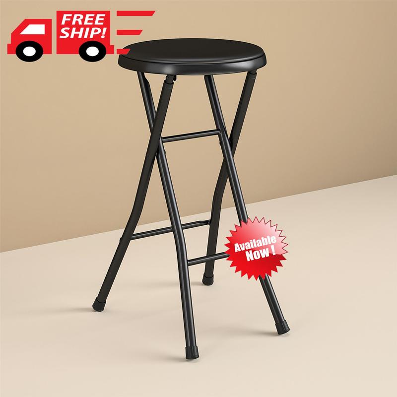 Mainstays black folding metal stool sale