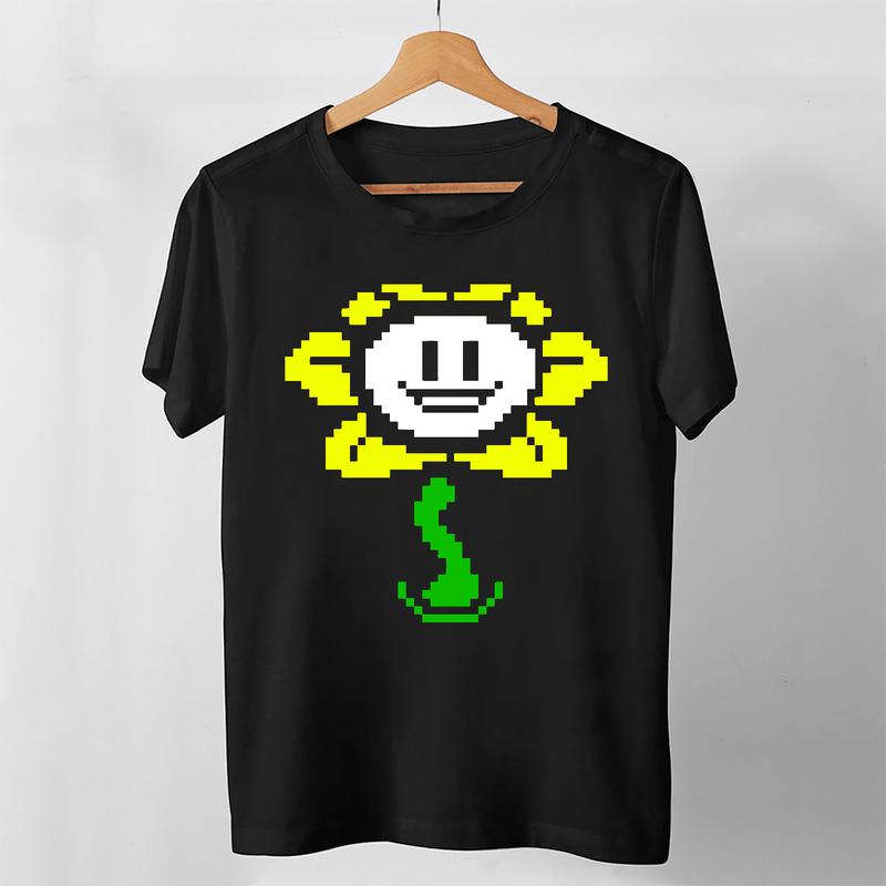 TikTok Shop Flowey Undertale Sprite Flower Undertale T Shirt Male Medium Royal Blue Best Women Shirt