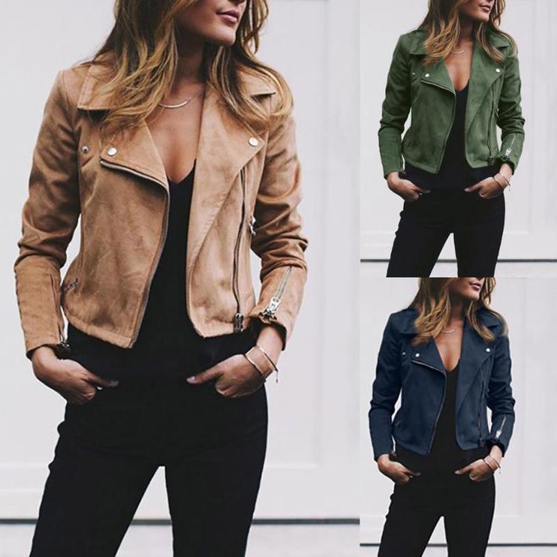 New Lapel Diagonal Zipper Short Jacket New Lapel Diagonal Zipper Short Jacket