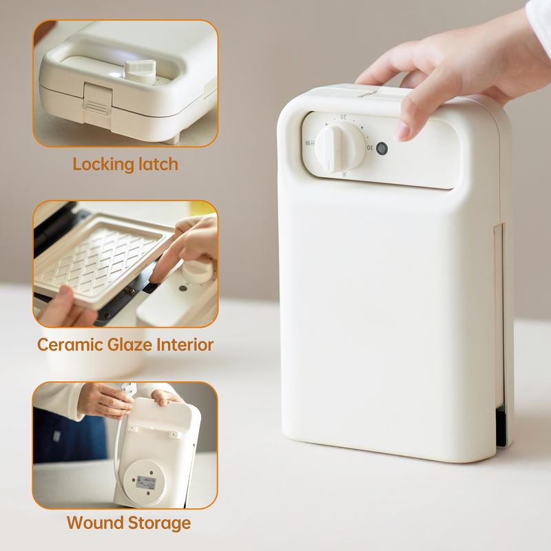 Product Introduction of Olayks Sandwich Maker, Multifunctional Breakfast Machine, Compact Waffle and Bread Toaster for Home Use, Easy to Clean, gift 5