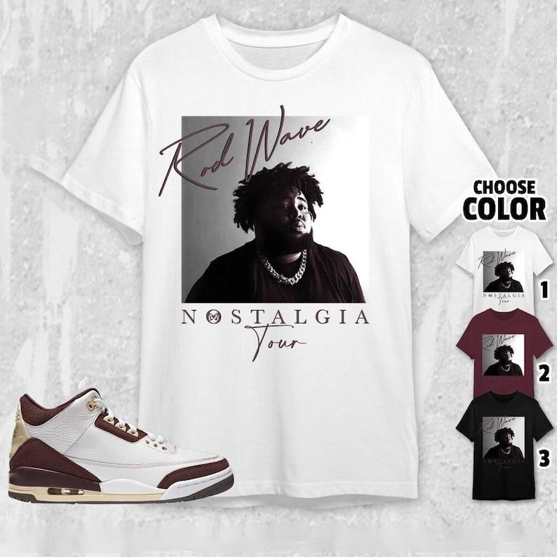 TikTok Shop Jordan 3 Burgundy Crush 3s Sneaker T shirt Rd Wave Nostalgia Unisex Tee AJ 3 Maroon Shirt