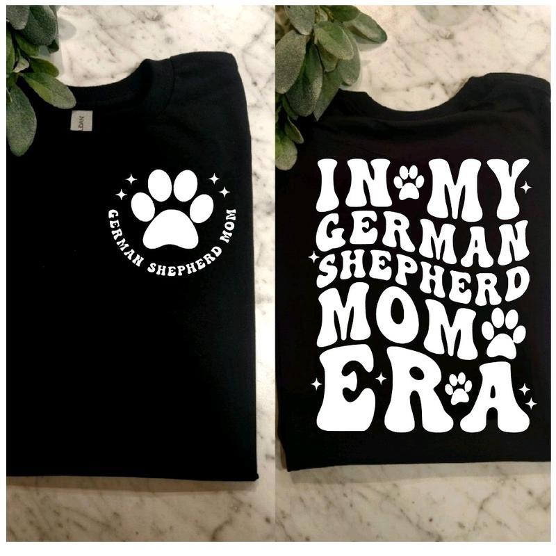 TikTok Shop german Shepherd mom shirt dog mama cute trending Short Sleeve Unisex Tshirt dog mom black and white