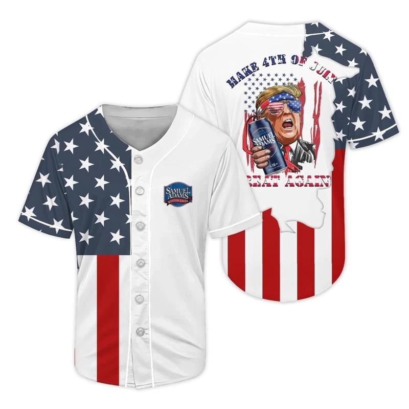 TikTok Shop Samuel Adam Donald Trump Independence Day Baseball Jersey For Men and Women