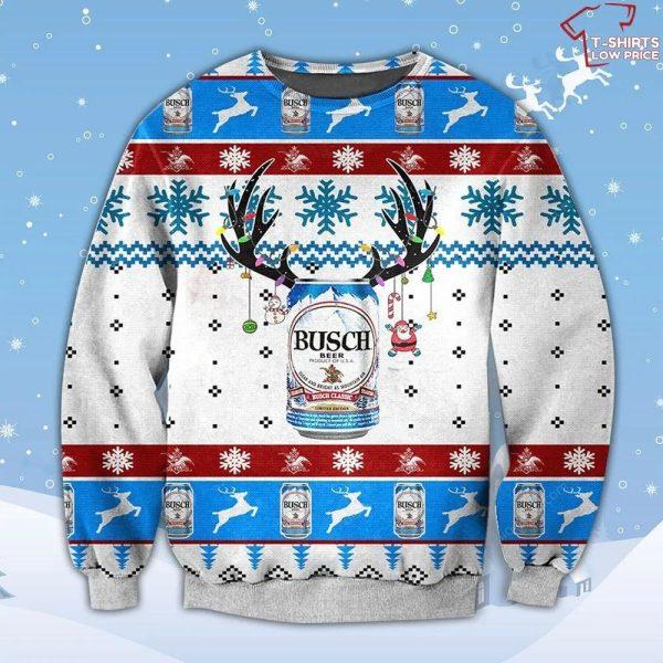 TikTok Shop Busch Beer Ugly Christmas Sweater Busch Light Sweater Gift For Fan Christmas Gift