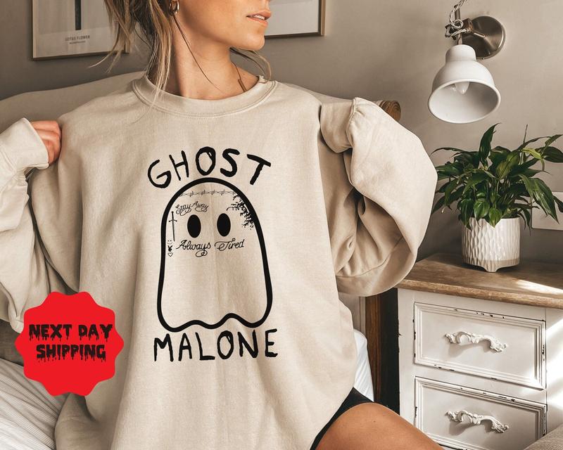 TikTok Shop: Ghost Malone Sweatshirt, Halloween Sweatshirt, Cute Ghost Sweat,  Funny Halloween Crewneck, Spooky Sweatshirt, Stay Spooky, Halloween 2024