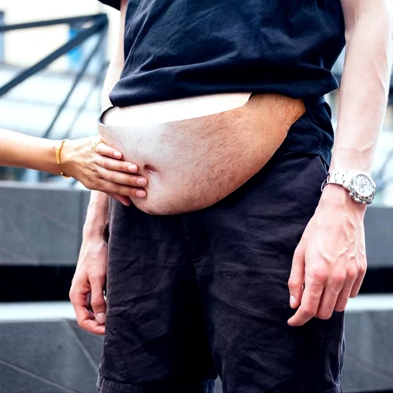 TikTok Shop Funny Pop Dad Bod Money Belt Bag Womwn Travel Shoulder Bags Flesh Color Creative Fanny Pack Beer Fat Belly Bum Pouch Waist Bag Yogodlns