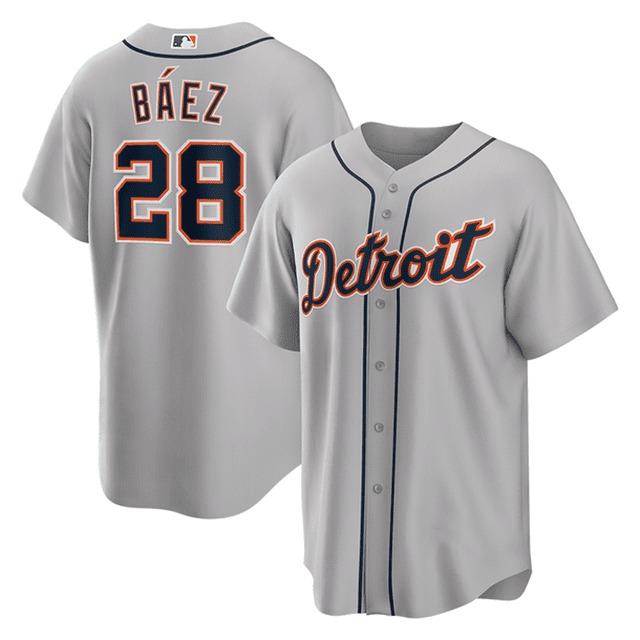 TikTok Shop Javier Baez 28 Road Player Jersey Baseball Team Polyester Baseball Jersey Shirt Size S 5XL Gift For Dad Father Family