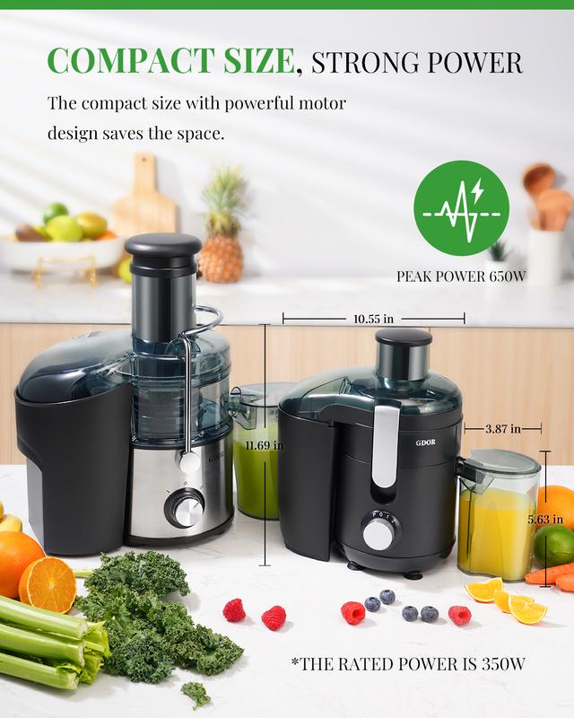 Juicer Centrifugal Juicer Machine Wide 3” Feed Chute Juice Extractor Easy  to Clean, Fruit Juicer with Pulse Function and Multi-Speed Control