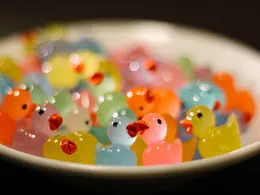 20 Tiny Glow in the Dark Colorful Ducks great for gifts and love