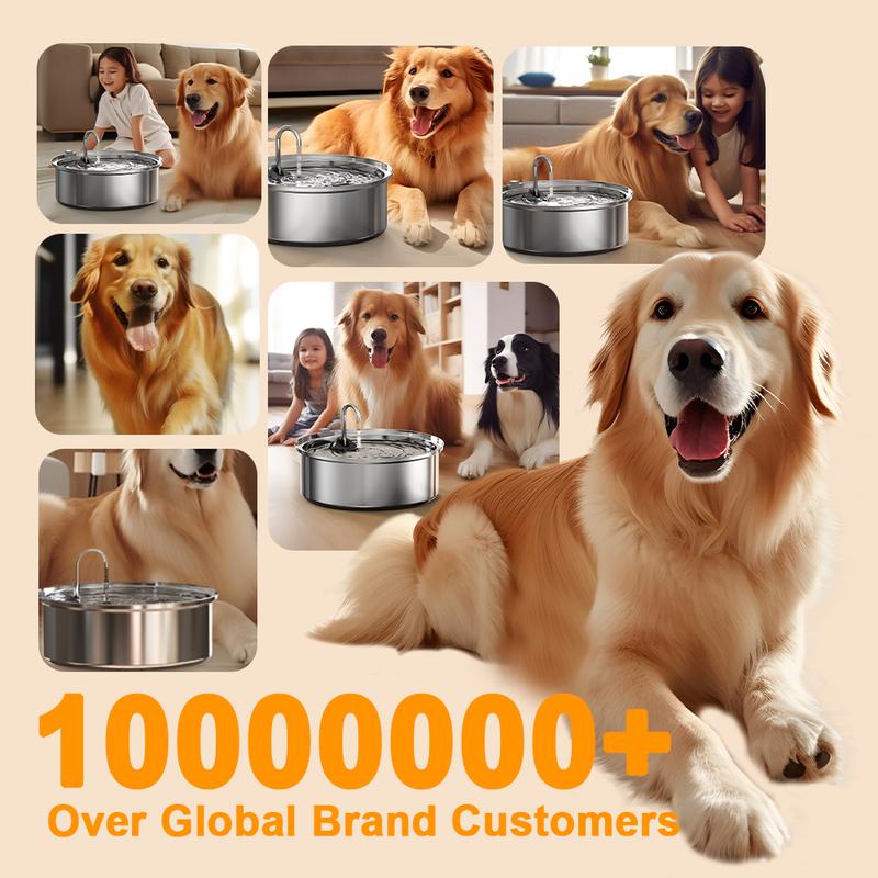 Product Introduction of oneisall Dog Water Fountain for Large Dogs with 3  Filters, 7L/230oz/1.8G Stainless Steel Dog Fountain Super Quiet with Triple Filtration,Great for Large Dogs Cats and Multi-Pet Home 14