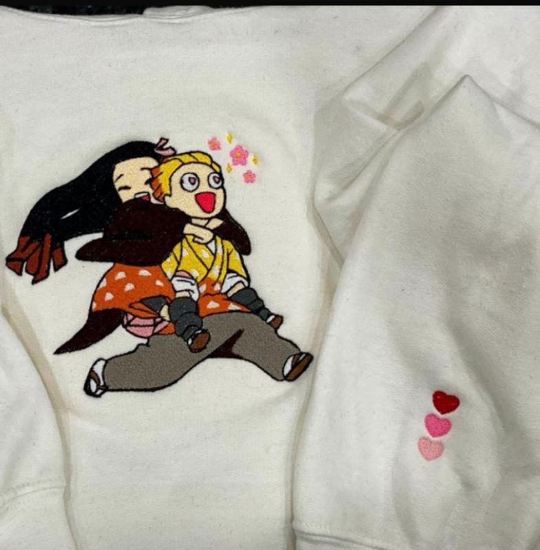 Demon slayer embroidered hoodie sale