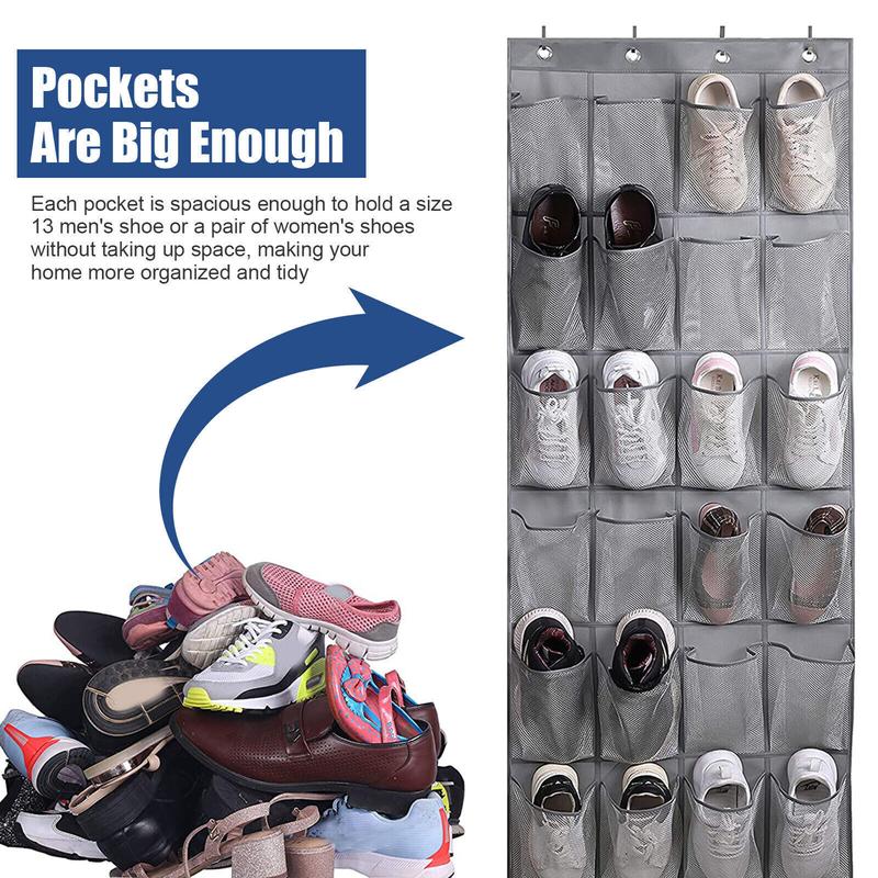 28 Grids Over Door Shoe Organizer Rack Closet Hanging Storage Holder Hanger  Bag
