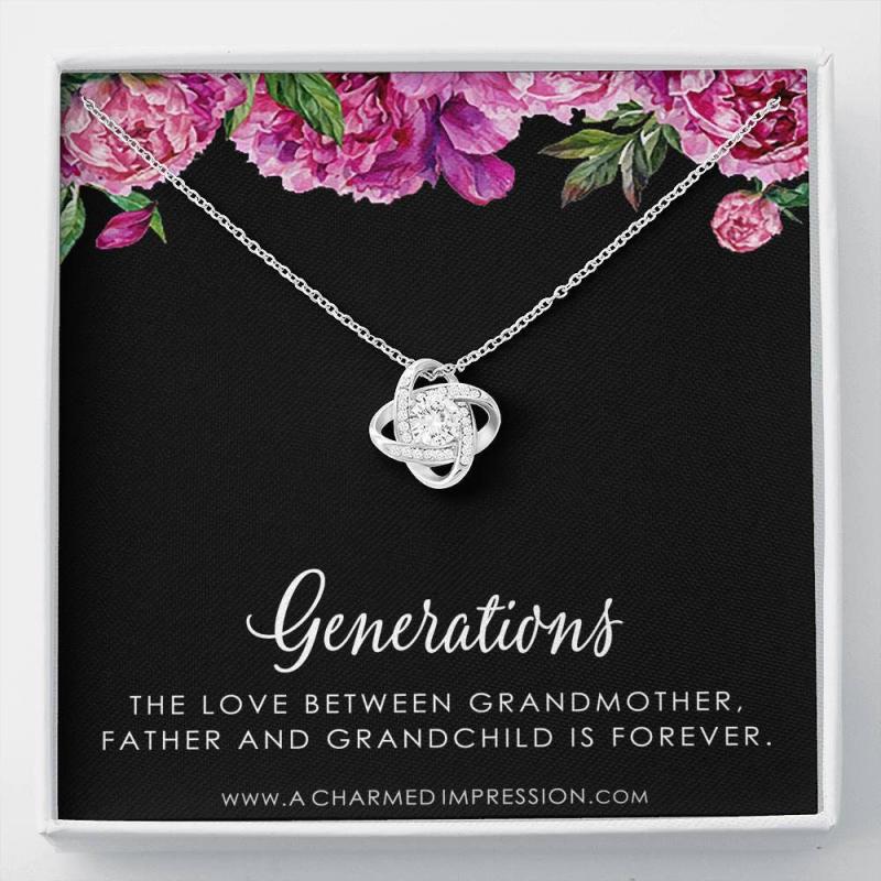 TikTok Shop Personalized Three Generations of Love Grandmother Mother Daughter Son Jewelry Gift for Mom Grandma Grandchild Thoughtful Gifts for Women