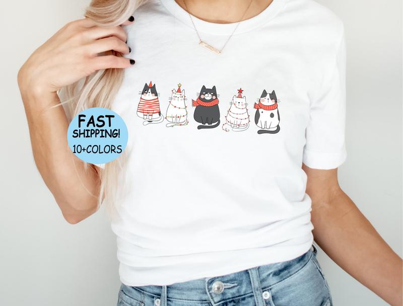 TikTok Shop Meowy Christmas Shirt Christmas Cat Shirt Merry Christmas Cat Lover Shirt Christmas Gift Christmas Gift For Cat Mom Gifts For Cat Lover