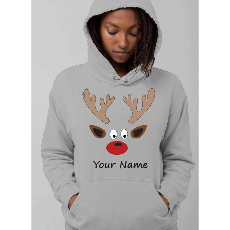 TikTok Shop Merry Christmas Reindeer Hoodie Santa Hat Christmas Tree Vintage Family Holiday Xmas Elf Costume Reindeer 6 Hoodie Lovely Sweatshirt And Classic Hoodie S 3XL